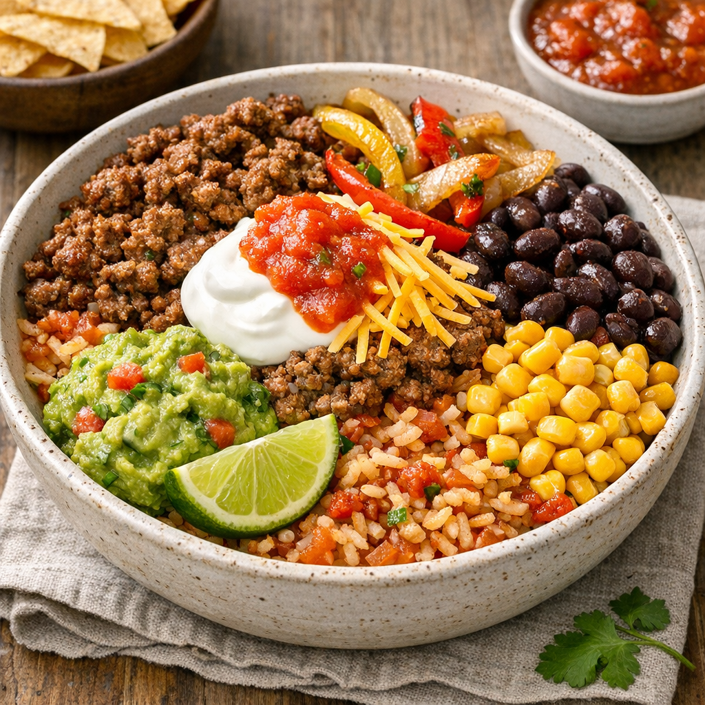Burrito Bowl Quick and Easy Family Dinner