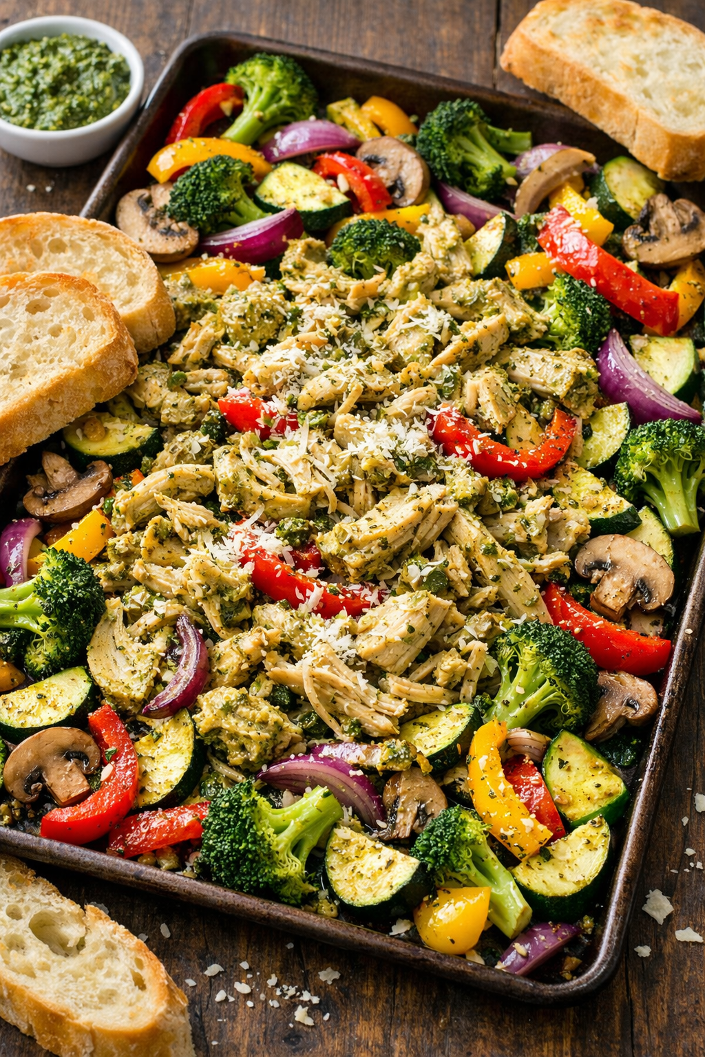 Sheetpan Pesto Chicken and Veggies