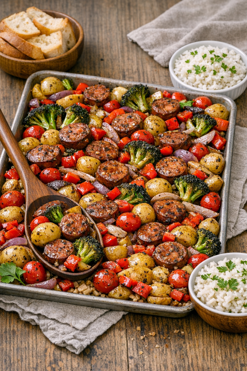 Sheetpan Sausage And Veggies