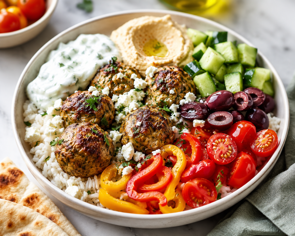 Meatball Greek Bowls