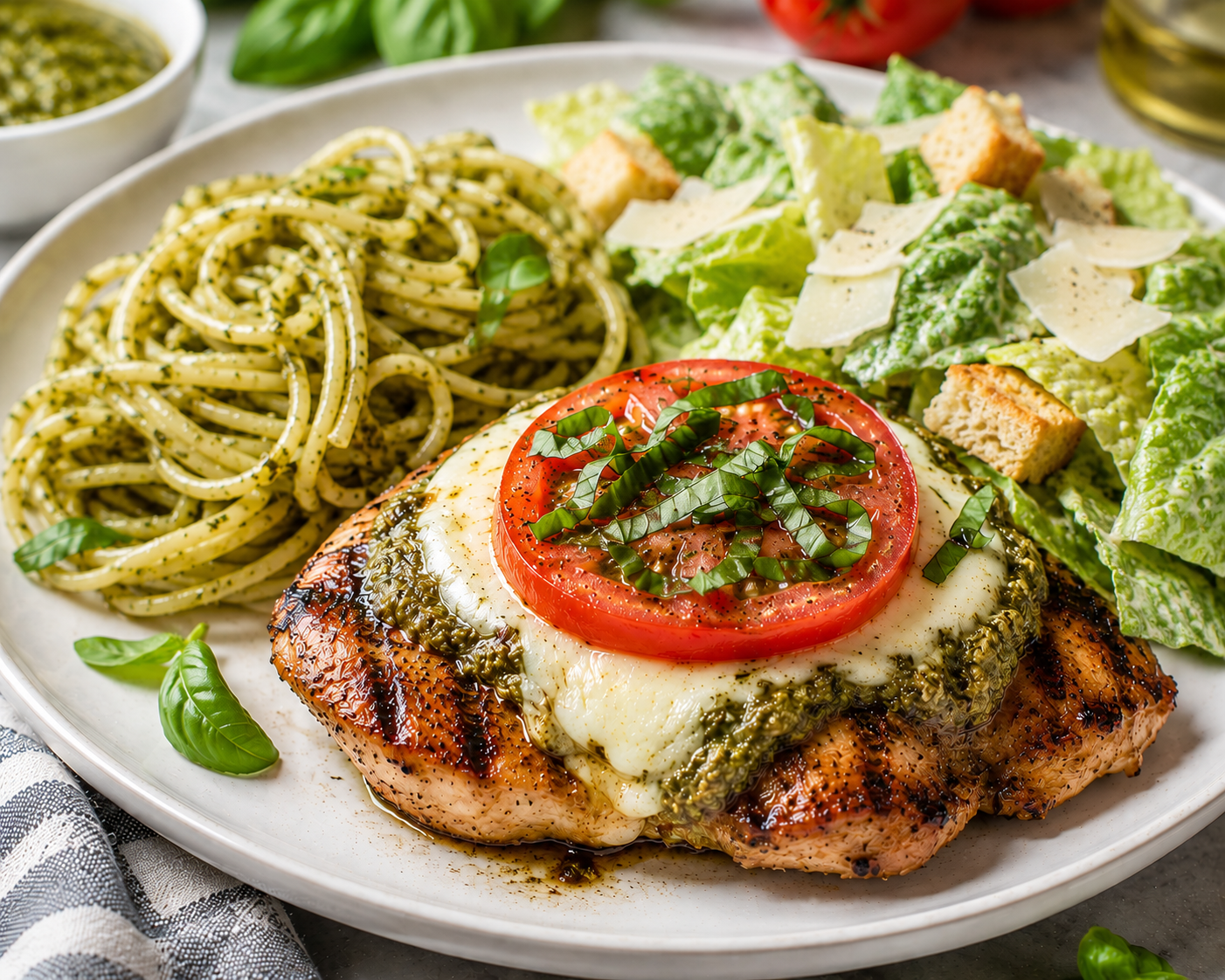 Grilled Pesto Caprese Chicken
