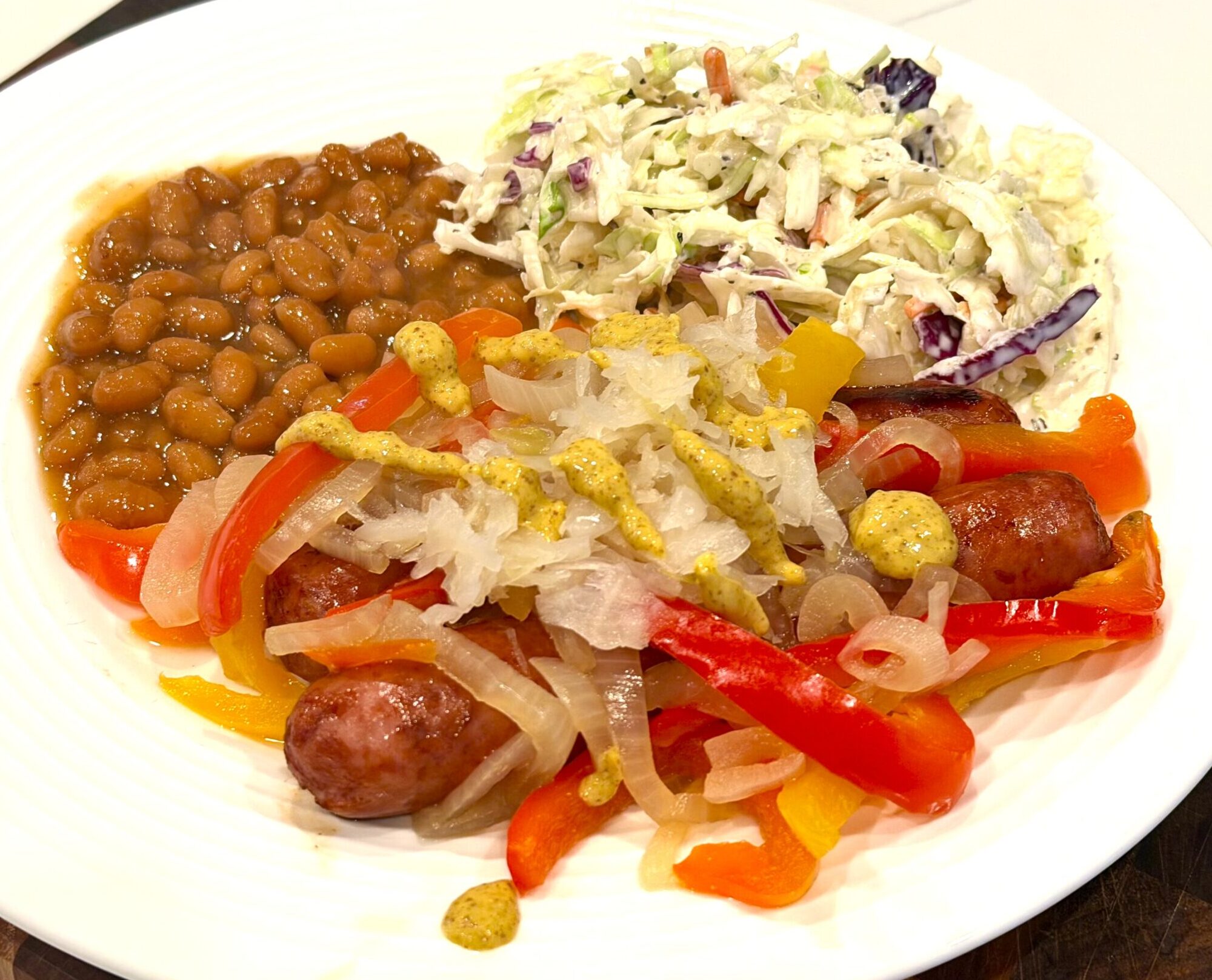 Grilled Brats with Slaw Recipe